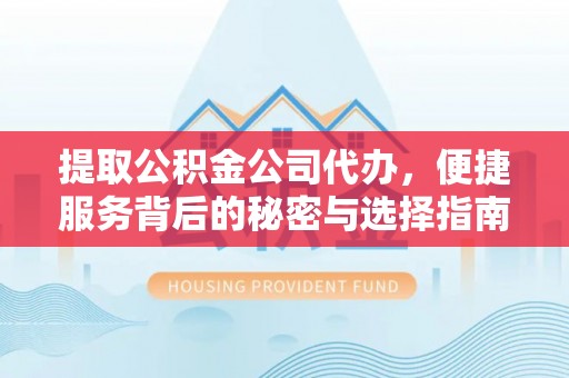台安提取公积金公司代办，便捷服务背后的秘密与选择指南