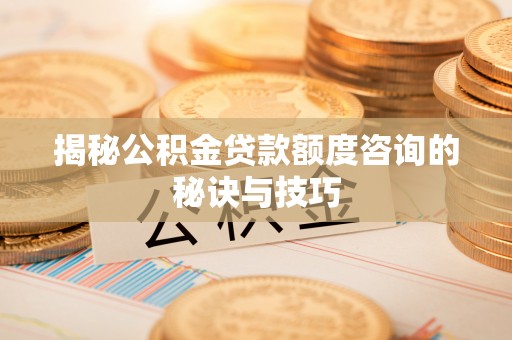 台安揭秘公积金贷款额度咨询的秘诀与技巧