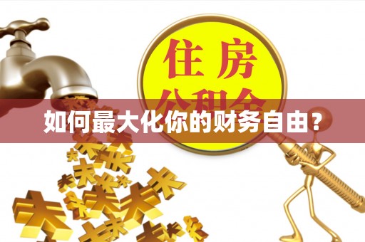 台安如何最大化你的财务自由？