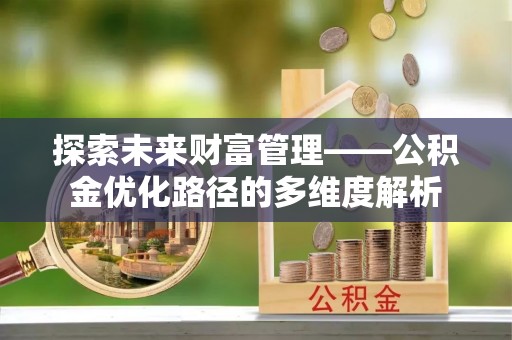 台安探索未来财富管理——公积金优化路径的多维度解析