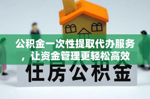 台安公积金一次性提取代办服务，让资金管理更轻松高效